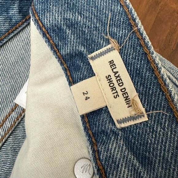 NWOT MADEWELL Relaxed Denim Shorts Destroyed Hem Edition in Rosemount Wash - Picture 8 of 11